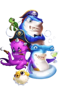 WIN96JILI fishing game main interface with colorful ocean background